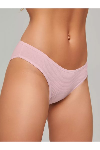 Taranto Model Soft Fabric Ribbed Slip Panties Light Pink Color