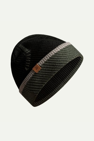 Black Unisex Contrast Stitched Beret |   (Bonoca - Tar)