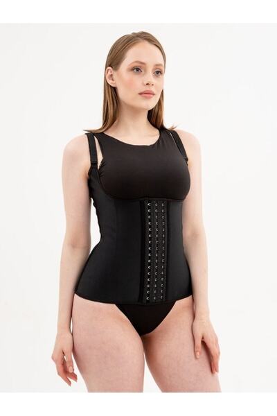 Trigoso Model 4-Stage Suspender Underwire Corset with Firming and Shaping Effect Black Color