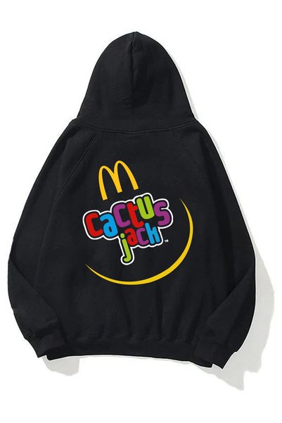 Unisex Colorful Cactusjack Black Sweatshirt Hoodie