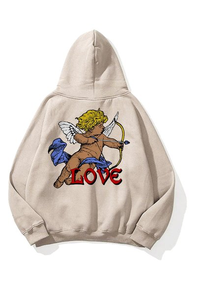 Unisex Love Eros Sweatshirt Hoodie Stone