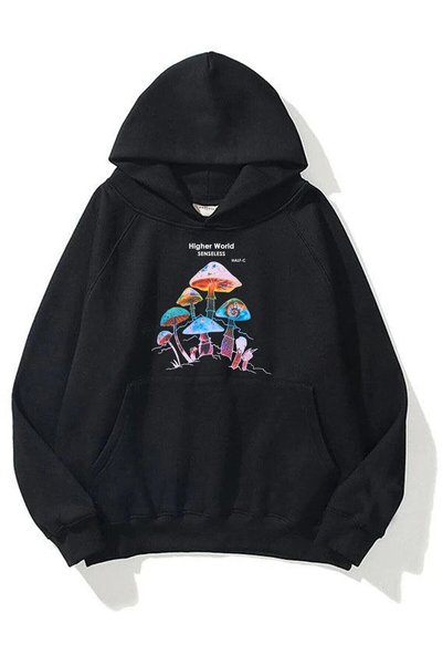 Unisex Higher World Black Sweatshirt Hoodie