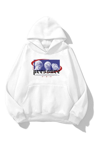 Unisex Pressure Sweatshirt Hoodie White