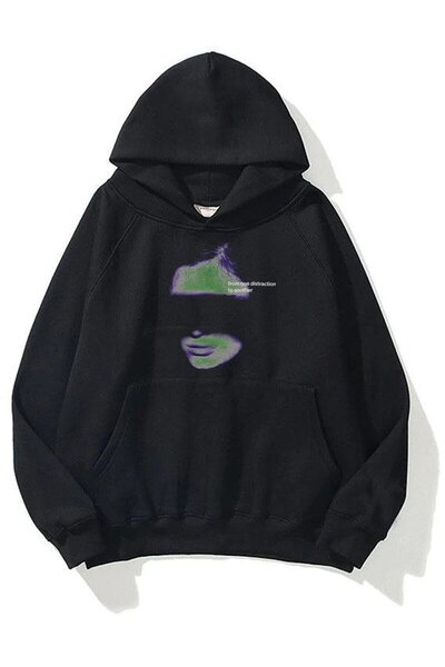 Unisex Distraction Sweatshirt Hoodie Black