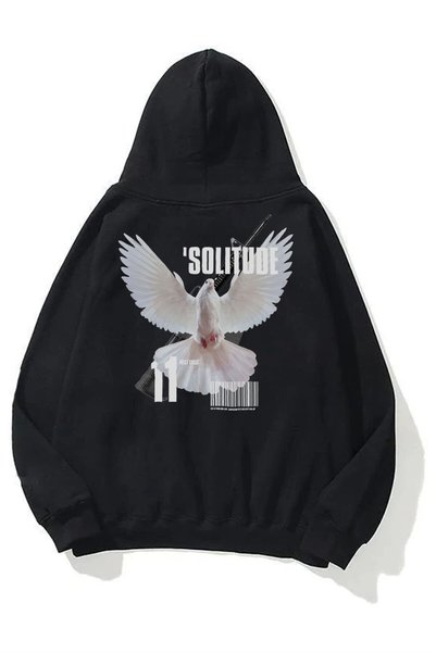 Unisex Solitude Sweatshirt Hoodie Black