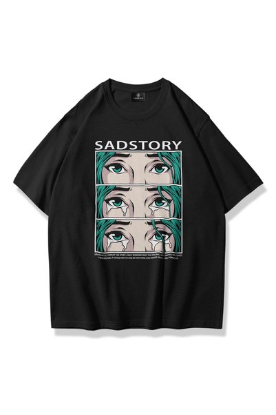 Black Unisex Sad Story T-Shirt