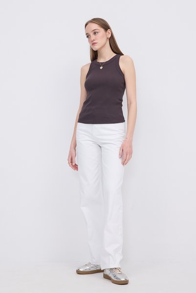 Halter Collar Ribbed Undershirt A13294-L7