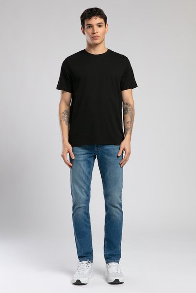 Baselo Men's 100% Cotton O-Neck T-Shirt Black