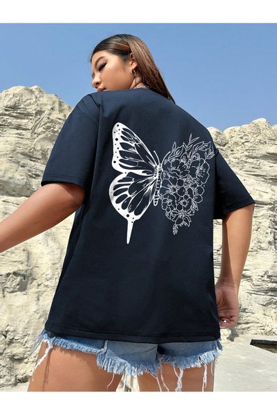 Unisex Drawing Butterflies Design T-Shirt