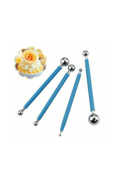 Marzipan Set Metal 4-Piece Sugar Paste Shaping Eye Modeling Cake Figure Flower Making Set