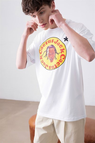 Unisex Breakfast Cactus Jack White Tshirt