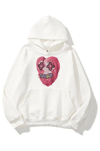 Heart Unisex Sweatshirt Hoodie White