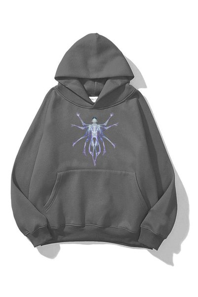 Unisex Alien Sweatshirt Hoodie Anthracite