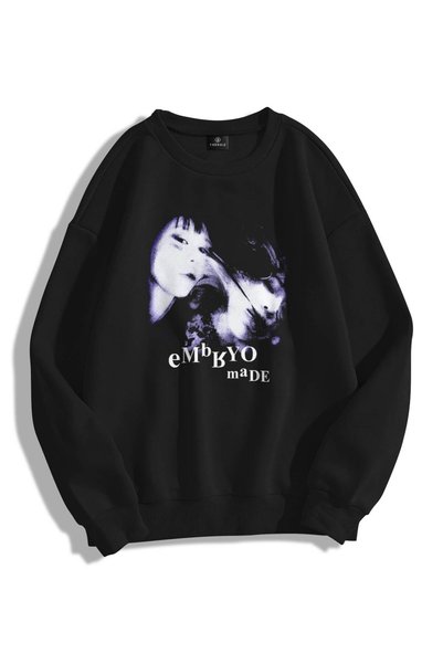 Unisex Embryo By Crew Neck Sweatshirt Hoodie Black
