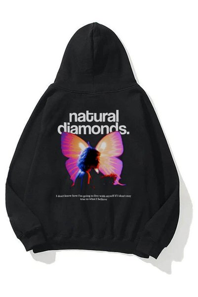 Unisex Natural Diamonds Sweatshirt Hoodie Black