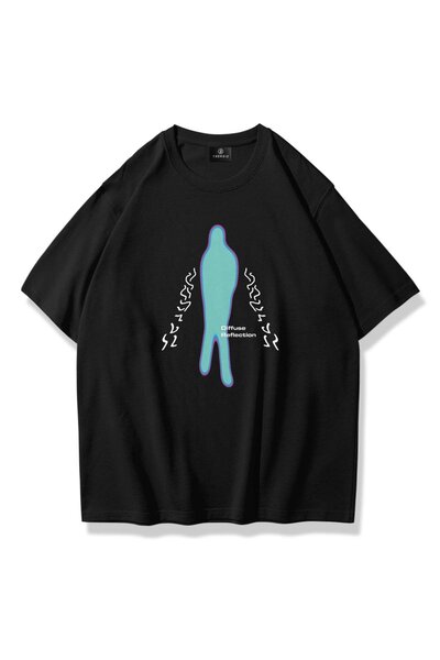 Black Unisex Diffuse Reflection T-Shirt