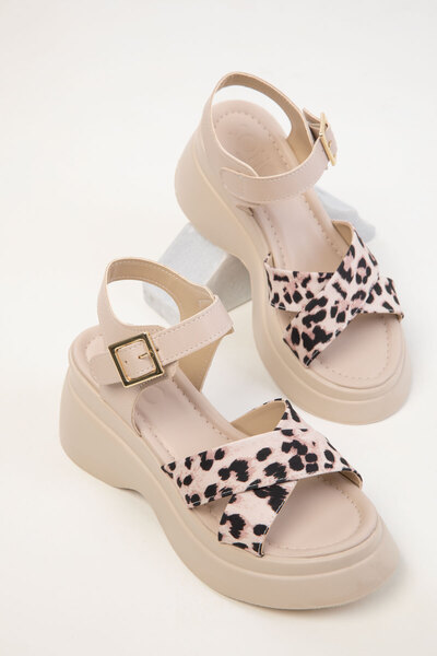 Beige-Leopard Women's Sandals 20380