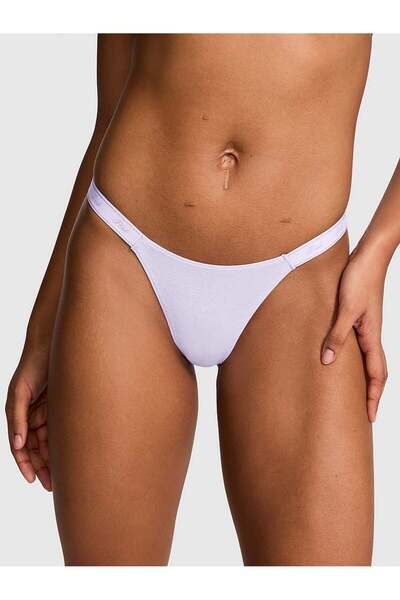 Micro Logo Detailed Sparkling Thong
