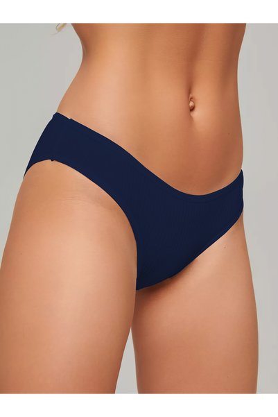Taranto Model Soft Fabric Ribbed Slip Panties Navy Color