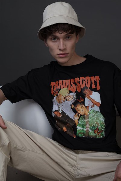 Unisex Butterfly Travis Scott Black Tshirt