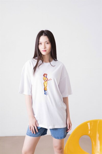 Unisex April O'neil Ninja Turtles White Tshirt