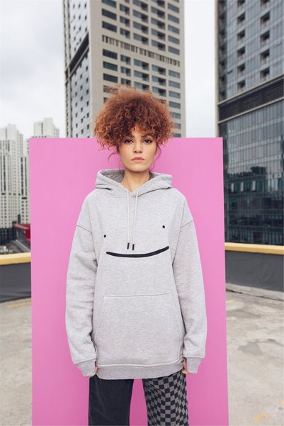 Dreamwastaken Unisex Gray Hooded Sweatshirt