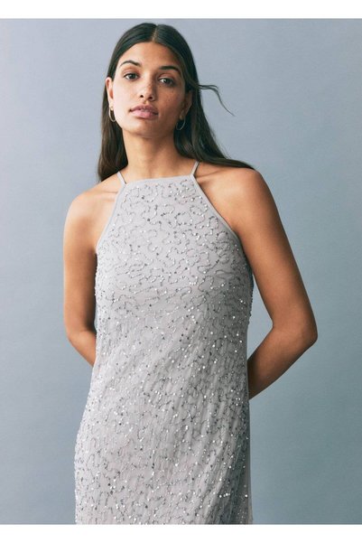 Long dress with sequins