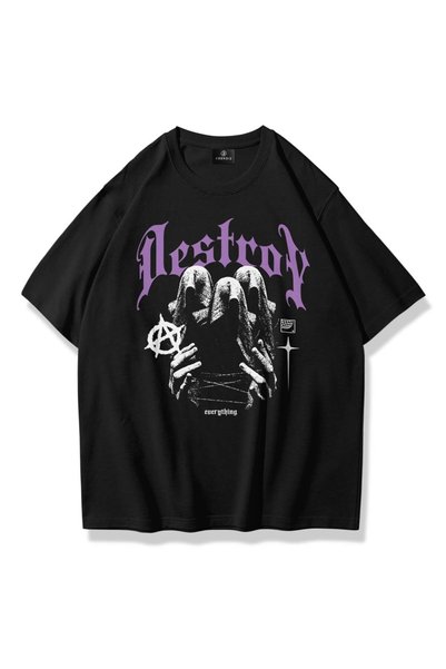 Unisex Destroy Tshirt Black