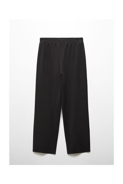 Straight Trousers with Elastic Waist