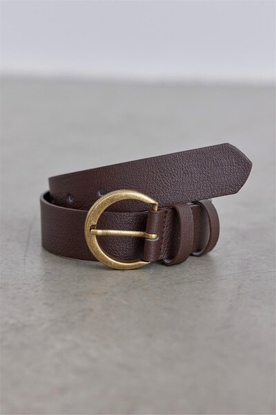 Bitter Brown Gold Oxide Buckle Belt