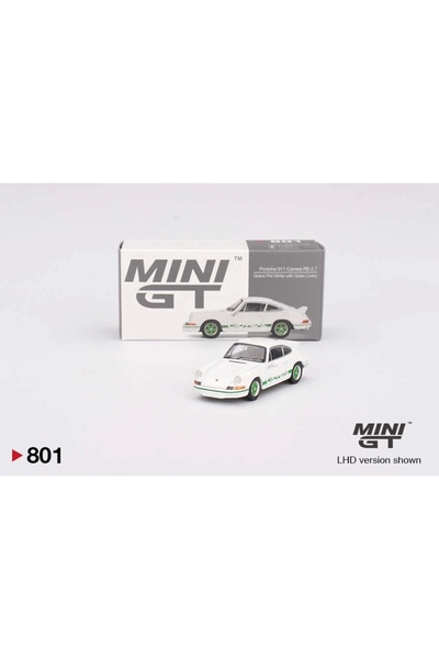 MGT00801 1/64 Porsche 911 Carrera RS 2.7 Grand Prix White with Green Livery