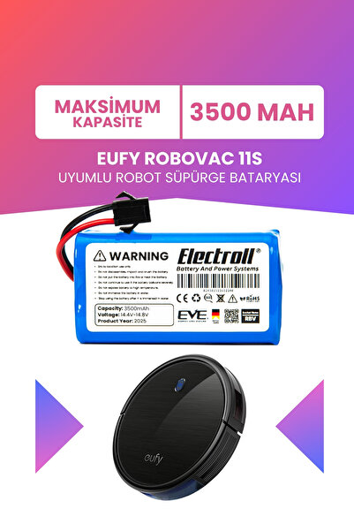 Eufy Robovac 11s компатибилна батерија (МАКСИМАЛЕН КАПАЦИТЕТ) 3500mah батерија за робот правосмукалка
