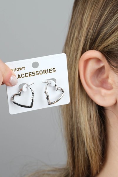 Women's White Color Rice Heart Earrings - Fade-Resistant Stylish Design