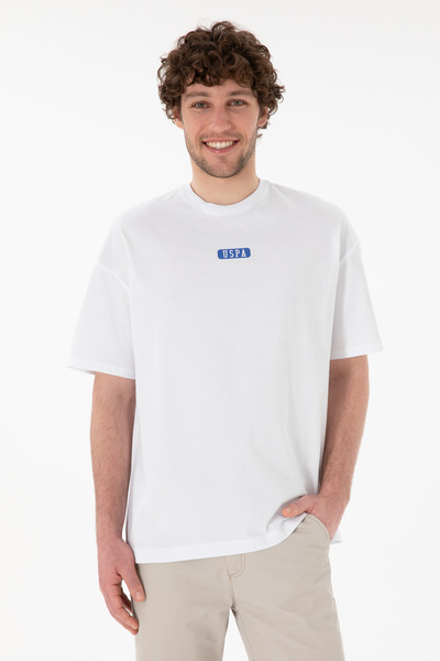 Men's Oversized Fit Crew Neck White T-Shirt 50305923-VR013