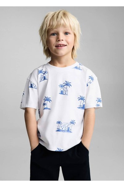 T-Shirt with Palm Print
