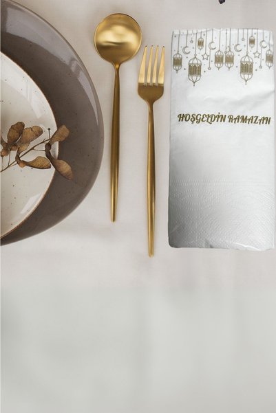 50 Pack Welcome Ramadan Presentation Decor Motto Napkins Iftar Time Decorative Napkins 50 Pieces