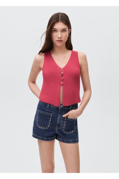 Buttoned Knitted Blouse