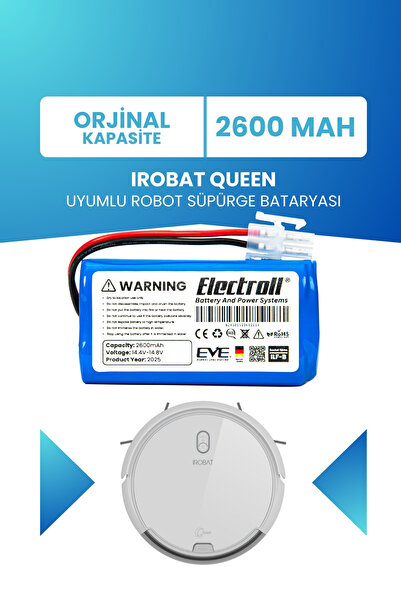 Батерија компатибилна со Irobat Queen (ОРИГИНАЛЕН КАПАЦИТЕТ) 2600mah, замена за батерија на робот правосмукалка