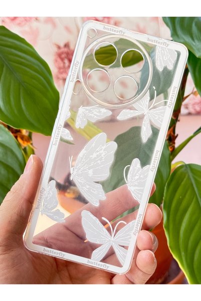 For Tecno Camon 30 4g Case Transparent Butterfly Design Pattern Camera Protected Soft Silicone Cover
