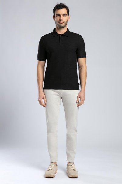 Jody men's polo collar t-shirt black