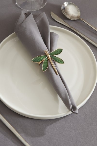 Caroline Carefree - Set of 2 Anthracite Fabric Napkins