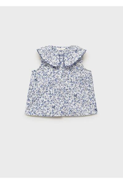 Patterned Bebe Collar Blouse