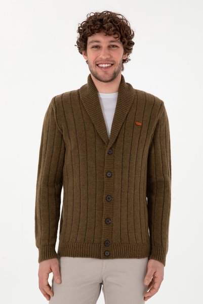 Men's Khaki Knitwear Cardigan 50297061 -Vr027