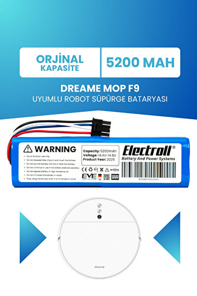 Батерија компатибилна со Dreame Mop F9 (ОРИГИНАЛЕН КАПАЦИТЕТ) 5200mah паметна батерија за замена на робот правосмукалка