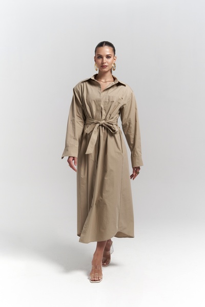 Belsay Trench Coat Stone Dress
