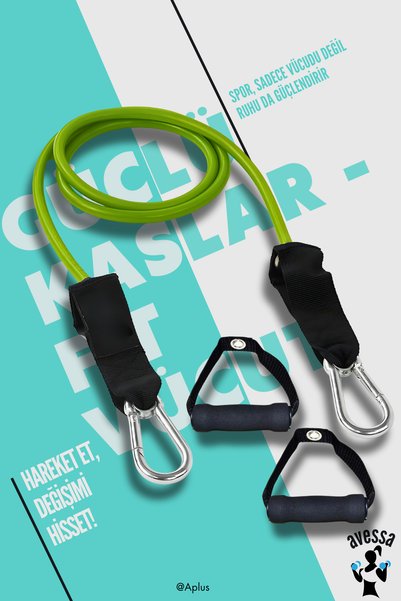 Latex-10 Green Professional Fitness Exercise Resistance Rubber Set with Sponge Grip - Sports Everywhere