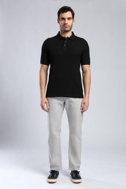 Tyler Men's 100% Cotton Polo Collar T-Shirt Black