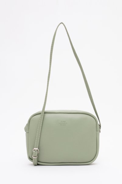 Mint Green U23 Faux Leather, Single Compartment, Zippered, Suede Inner Fabric, Adjustable Strap, Mini Urban Omu