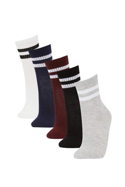 School 5-Pack Cotton Long Socks for Girls Y5031A6Ns