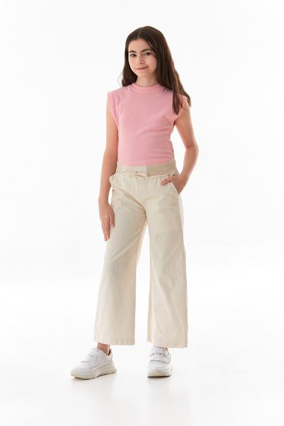 Elastic Waist Girl's Palazzo Trousers